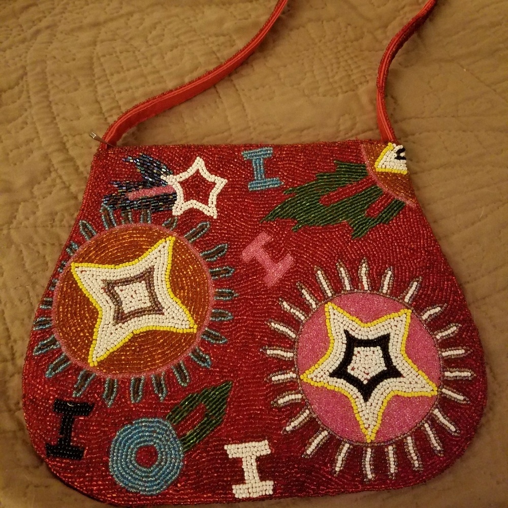 Mini Indian design hand beaded purse